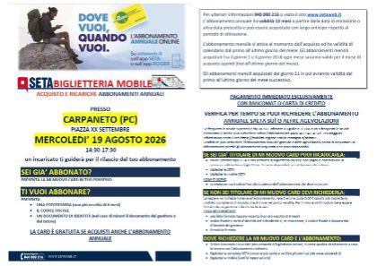 Biglietteria mobile SETA