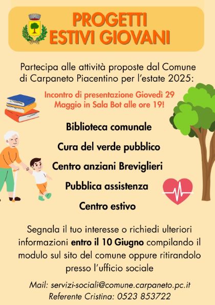 Progetti estivi giovani per l'estate 2025