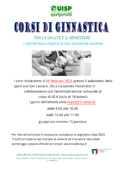 ATTIVITA' MOTORIA PER LA TERZA ETA' - PERCORSO SALUTE E BENESSERE