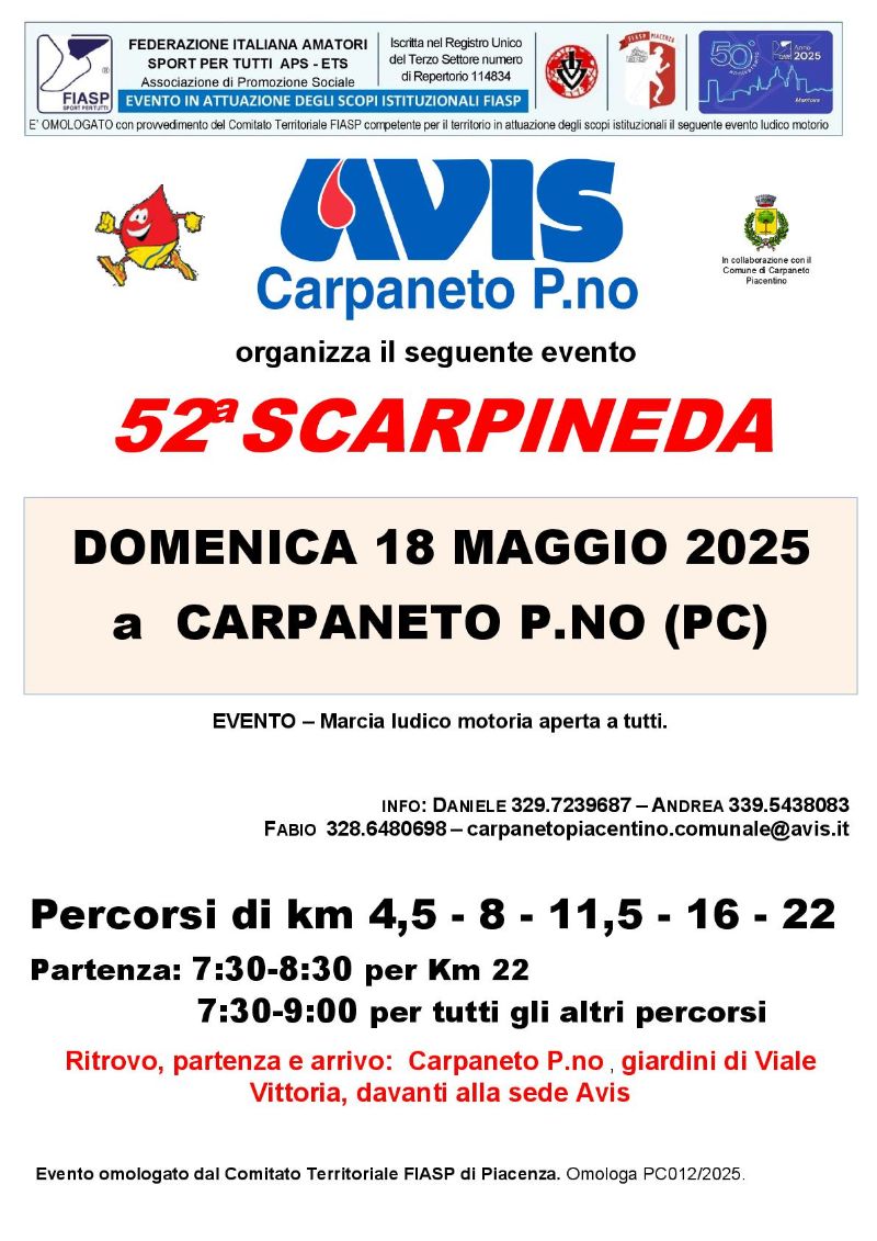 Carpaneto - Scarpineda - volantino 2025