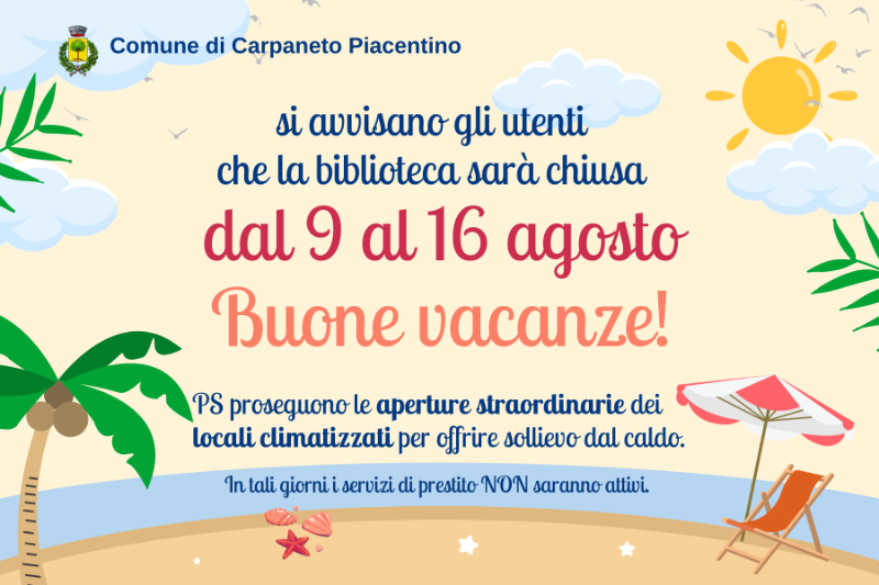 SCS - Chiusura Estiva Biblioteca 2025