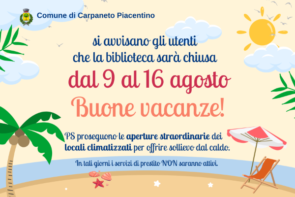 SCS - Chiusura Estiva Biblioteca 2025