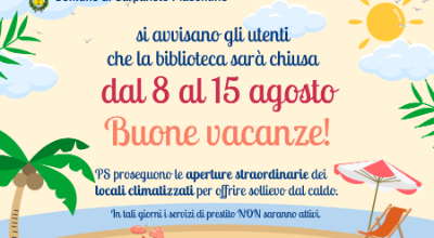 Chiusura Biblioteca Estate 2026 fresco