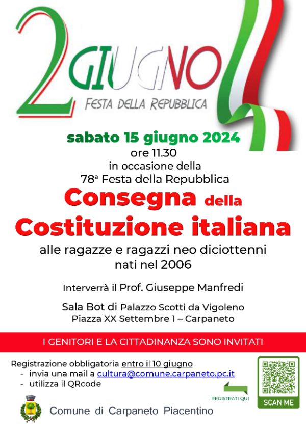 SCS Locandina Cerimonia consegna Costituzione