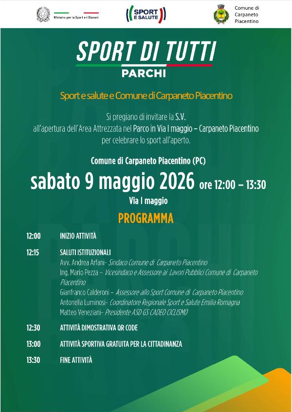 SPORT DI TUTTI 9 MAG 2026
