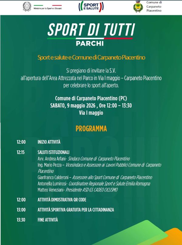 SPORT DI TUTTI 9 MAG 2026
