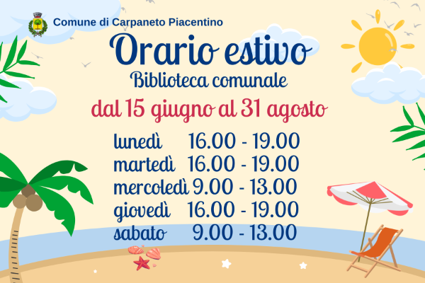 Orario Estivo Biblioteca 2026