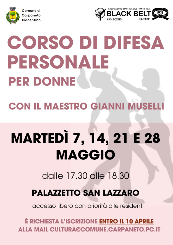 CORSO DI DIFESA PERSONALE PER DONNE GIANNI MUSELLI 2024