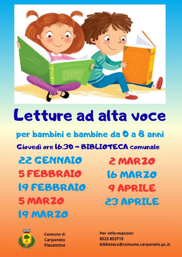 letture ad alta voce gen-apr 2026