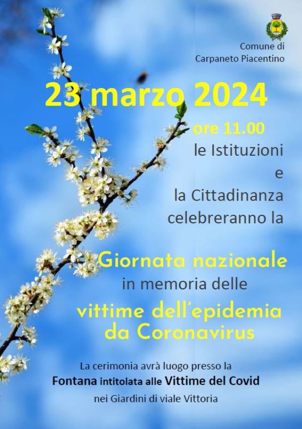 la Giornata nazionale in memoria delle vittime dell’epidemia da Coronavirus 2024
