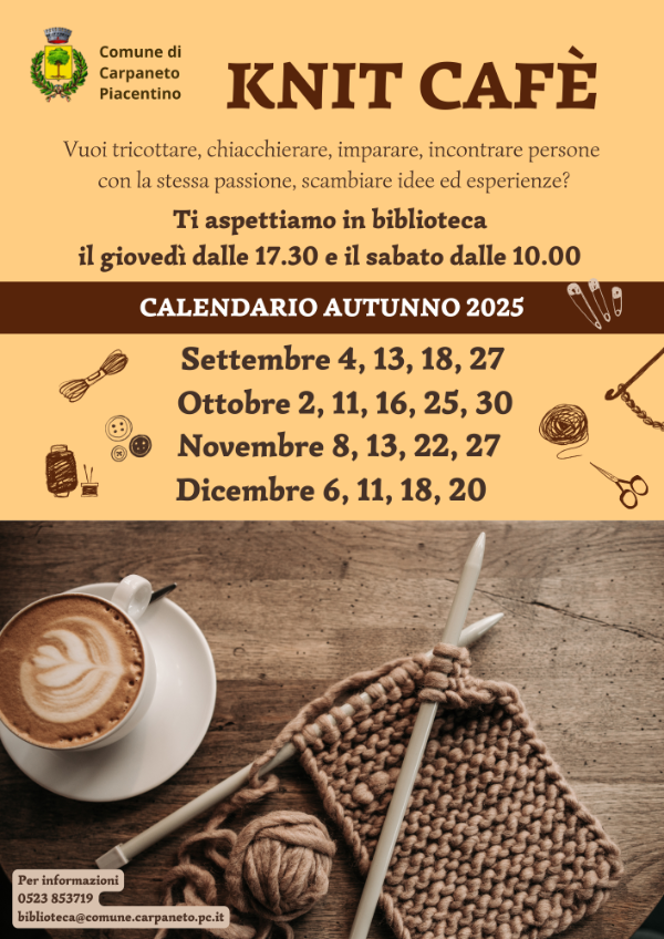 Knit Cafè Calendario Autunno 2025