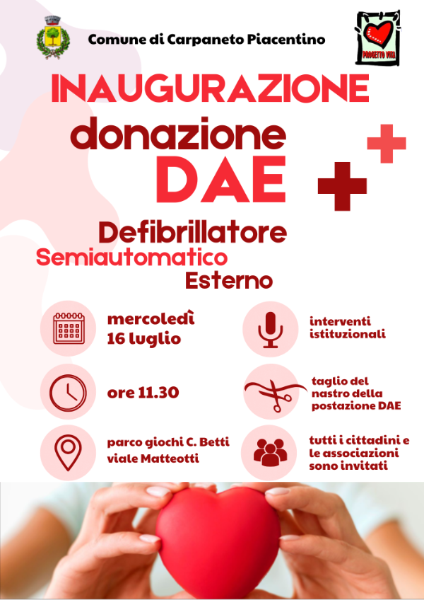 Inaugurazione DAE 16 luglio 2025 - Locandina